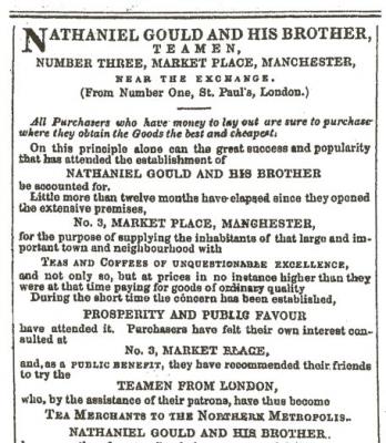 Teamen from London Advert 1849 The first part of the advertisement