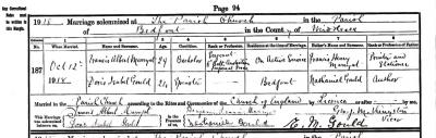 Doris Gould Marriage Bedfont Marriage Register