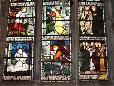 Gillum Window part Gillum Memorial Window in Darley Dale Church
